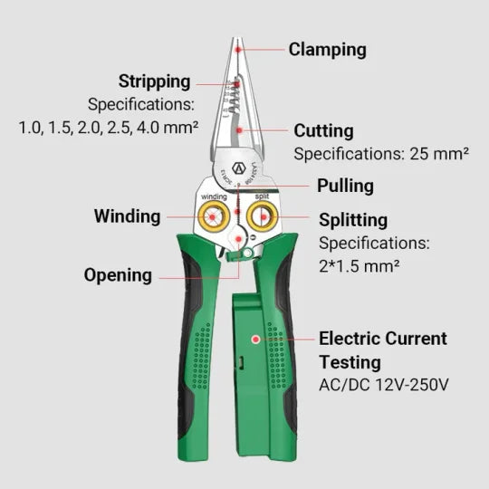 8 in 1 Multi-Function Wire Stripping Pliers